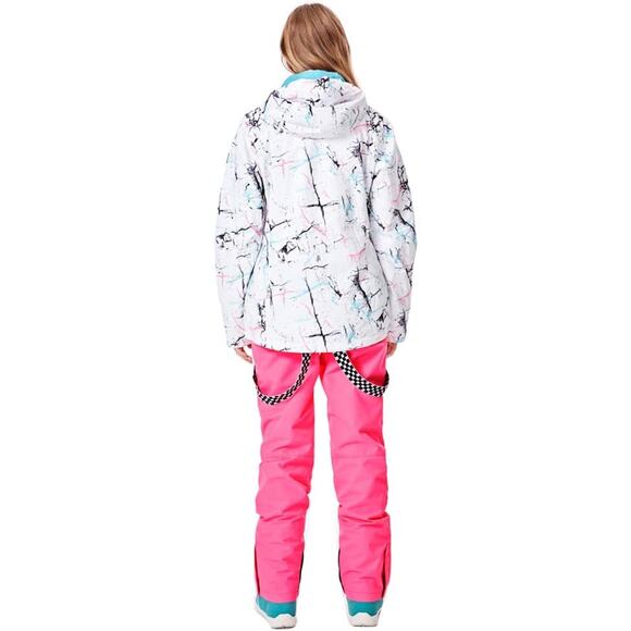 Women's Ski Jackets and Pants Set Windproof Waterproof Insulated Snowsuit - Picture 3 of 6